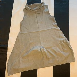 Shirtstripe Assymetrical Cowl Dress.